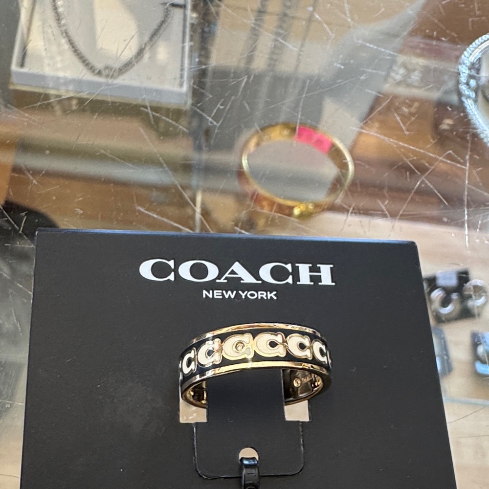 Coach Women's Ring in Black and Gold